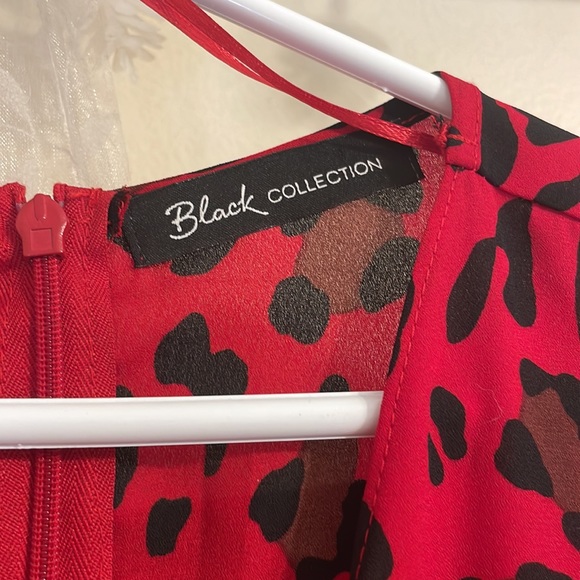 Red leopard print asymmetrical blouse - Picture 3 of 5